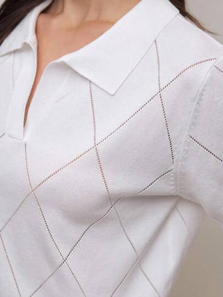 BizChic ملابس امرأة محبوكة بتصميم كاجوال للتنقل اليومي ، كنزة سيدات بياقة منحرفة وأكمام قصيرة ، ربيع / صيف