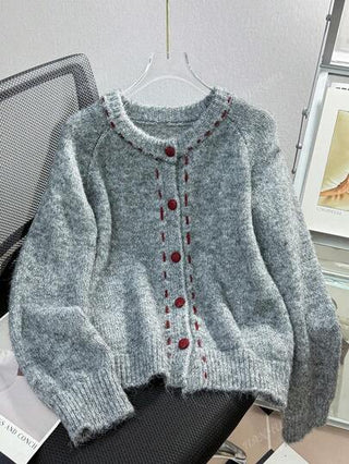 JIANHU كارديجان محبوك بلمسة عطلة مع غرزة متباينة