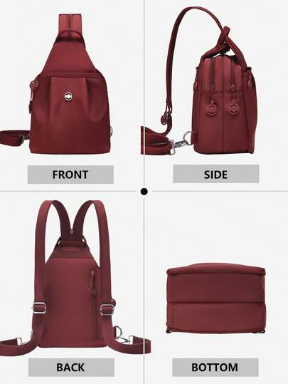 حقيبة ظهر نايلون متعددة الأقسام مضادة للسرقة، حقيبة نسائية متعددة الوظائف للاستخدام اليومي، حقيبة سفر خفيفة الوزن متعددة الجيوب، حقيبة كتب ذات سعة كبيرة بتصميم بسيط، حقيبة ظهر مناسبة للطلاب والممرضات والمعلمين والمهنيين في الأعمال والسفر والتنقل والتسوق و