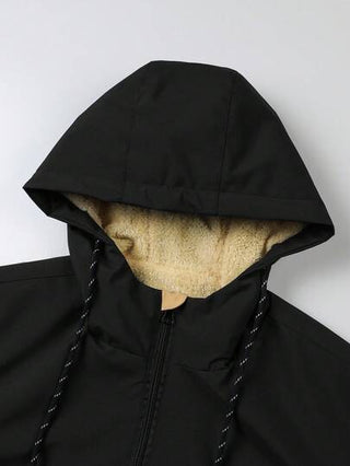 Manfinity Homme جاكيت هوديي من الفليس مطبوع عليها حرف بقصة فضفاضة للرجال