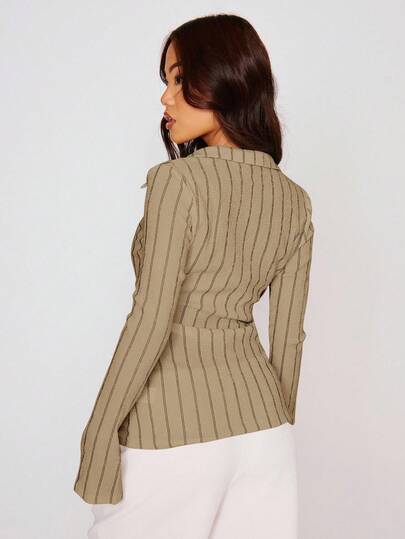 MUSERA قميص كاجوال أنيق طويل الأكمام بأزرار وتصميم مخطط، مناسب للمناسبات العادية والأنيقة، قمصان جميلة للعطلات والخريف والعودة إلى المدرسة والعمل في فصل الخريف والشتاء