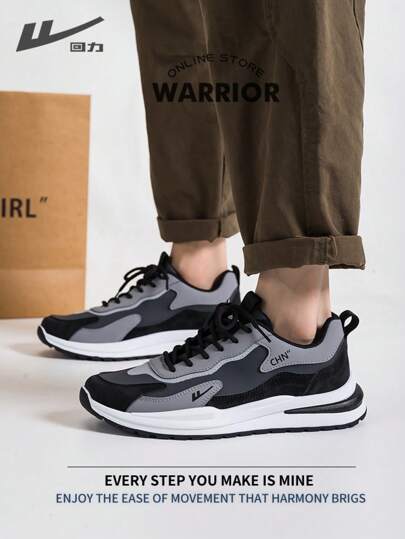 WARRIOR أحذية رياضية رجالية عصرية بطراز رجعي، أحذية جري مريحة في الربيع والخريف، بتصميم متواضع وأنيق، أحذية رياضية مناسبة للارتداء طوال العام، مقاومة للتآكل والارتداء اليومي، أحذية تدريب