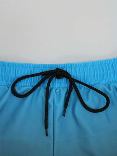 Surfspeed مجموعة سباحة للرجال 2 قطعة تتكون من ملابس علوية بأكمام طويلة ذات رقبة دائرية وقصيرة بخطوط ملونة ، وسروال سباحة، أسلوب هاواي