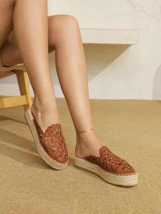 Styleloop أحذية نسائية مسطحة منسوجة بالشوكولاتة، بطراز بوهيمي، مناسبة للعطلات والهالوين والكريسماس والحفلات