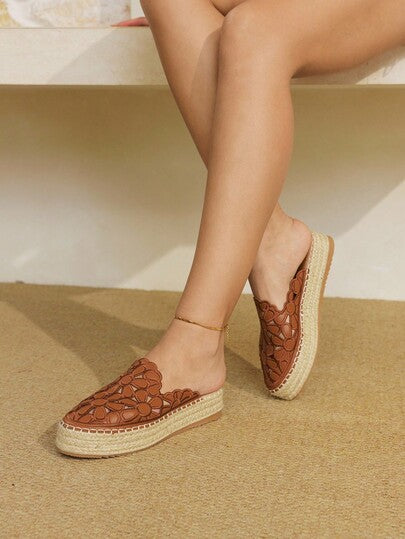 Styleloop أحذية نسائية مسطحة منسوجة بالشوكولاتة، بطراز بوهيمي، مناسبة للعطلات والهالوين والكريسماس والحفلات