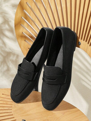 CUCCOO BASICS أحذية لوفر مسطحة سوداء أنيقة وراحة للنساء، مناسبة للتنقل والعطلات والمناسبات المختلفة