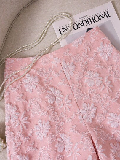 SHEIN LUNE شورتات جاكار أنيقة للمرأة للمكتب أو التنقل ، صيفي