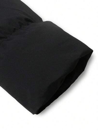 معطف قطني مبطن دافئ بغطاء رأس ذو لون أحادي للرجال، عصري وشامل للرياضة والتنقل والارتداء اليومي، شتاء