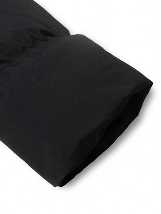 معطف قطني مبطن دافئ بغطاء رأس ذو لون أحادي للرجال، عصري وشامل للرياضة والتنقل والارتداء اليومي، شتاء