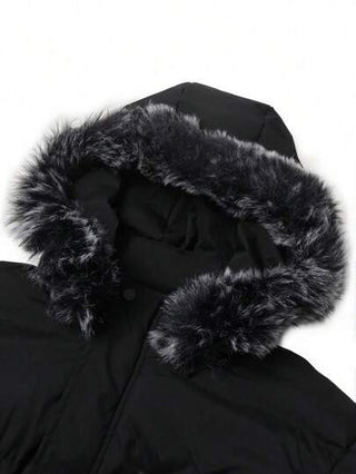 معطف قطني مبطن دافئ بغطاء رأس ذو لون أحادي للرجال، عصري وشامل للرياضة والتنقل والارتداء اليومي، شتاء