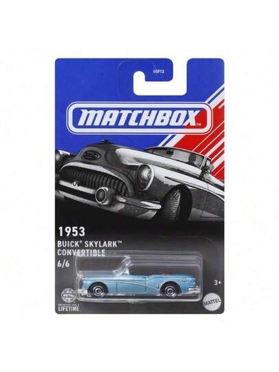 Mattel مجموعة طقم سيارات عضلات أمريكية كلاسيكية من ماتشبوكس 6 قطع، مجموعة طرز مصغرة 1:64 قابلة للجمع - طرز من 1953-2018 (بويك سكايلارك، كاديلاك إلدورادو، فورد موستانج، شيفروليه كامارو إس إس/كورفيت)، مع تعبئة عرض معلقة