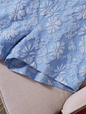 SHEIN LUNE شورتات نسائية فضفاضة بتصميم واسع الساق وطبعة زهرية جاكار