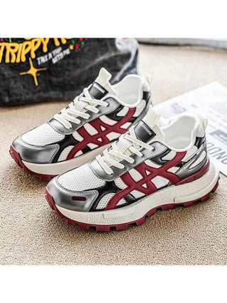 حذاء رياضي رجالي مريح وعملي للربيع/الصيف 2025، من الشبك القابل للتنفس مع كعب سميك، أحذية رياضية كاجوال