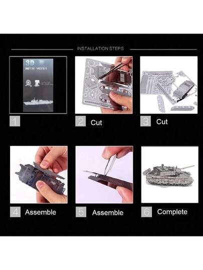 نموذج تجميع معدني ثلاثي الأبعاد، لغز فولاذ مقاوم للصدأ DIY،دبابة النمر،دبابة تشرشل، دبابة رئيس القبائل،لا يتطلب استخدام الغراء، هدية عيد الميلاد، ديكور المنزل، كتل بناء، لغز ثلاثي الأبعاد، لغز، كتل بناء، لغز، لغز ثلاثي الأبعاد