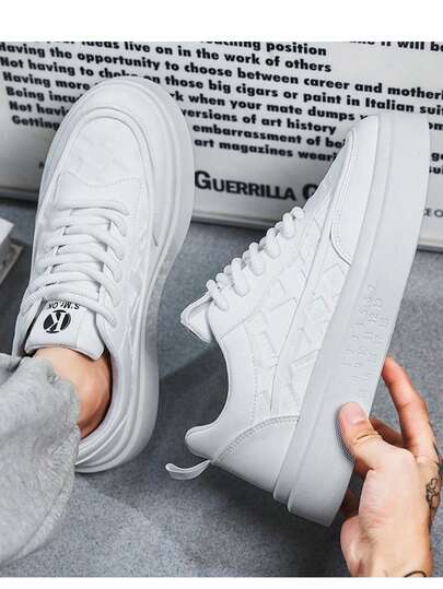 أحذية رياضية للرجال ذات رقبة منخفضة مريحة للجري، أحذية رياضية تنفس للموضة والتنس والرياضة والجيم والكروس فيت، أبيض كلاسيكي، أحذية رياضية للتزلج