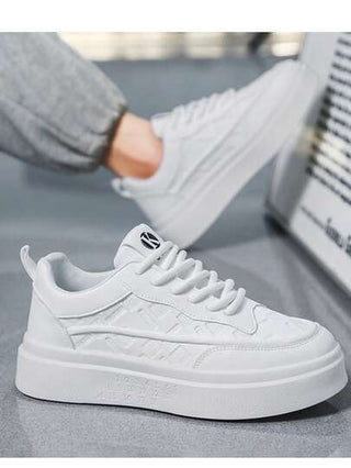 أحذية رياضية للرجال ذات رقبة منخفضة مريحة للجري، أحذية رياضية تنفس للموضة والتنس والرياضة والجيم والكروس فيت، أبيض كلاسيكي، أحذية رياضية للتزلج