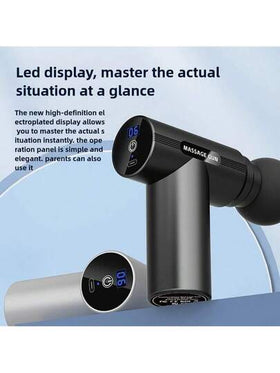 OBOVAY 1 قطعة مسدس تدليك محمول صغير بإضاءة LED وسرعات قابلة للتعديل، مدلك يدوي للجسم والظهر، عصا تدليك الأنسجة الضامة طويلة الاستمرارية، مزود ببطارية 800 مللي أمبير