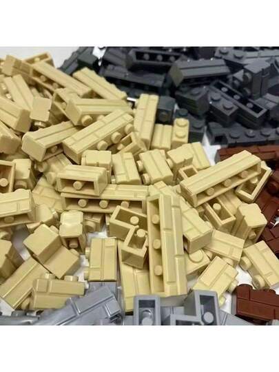 1 كيس من الطوب ذي الجدران السميكة بجزيئات صغيرة 1x2 2+1 1x4 نقاط إكسسوارات بالجملة للأبواب والنوافذ ألعاب تعليمية كتل بناء DIY للأطفال