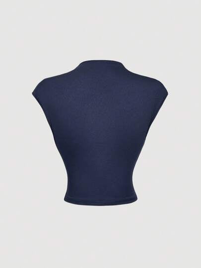 SHEIN MOD مجموعة من قطعتين: ملابس علوية ذات ياقة عالية وتنورة ضيقة باللون الأصفر الفاتح