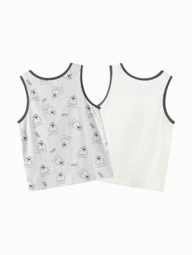Balabala قميصان داخليان بلا أكمام من القطن الناعم للأولاد، قطعتان