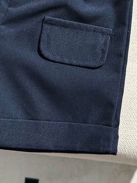 SHEIN Souflis طقم قميص بولو وشورت للأطفال الرضع والصغار، طراز جنتلمان للخروجات اليومية، لون أخضر عسكري