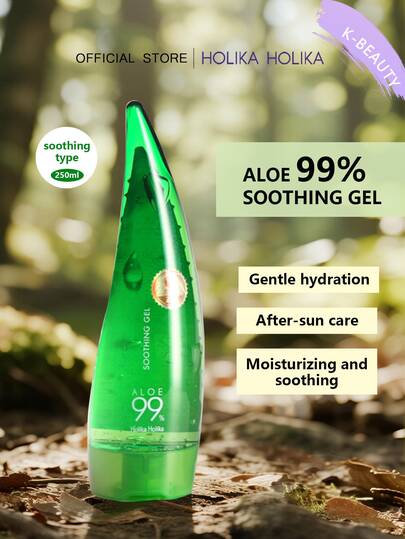HOLIKA HOLIKA جل الصبار المنعش والغير لزج بنسبة 99٪، 250 مل - مهدئ وملطف بعد التعرض للشمس بنسبة 99٪ من الصبار - ملطف ومرطب، ذو قوام جل خفيف، غير دهني، يمتص بسرعة، مناسب للوجه والجسم والشعر، خالي من المواد الحافظة والزيوت المعدنية، مستحضرات تجميل كورية، 25
