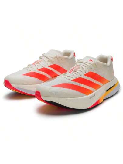 Adidas أحذية الجري للرجال ADIZERO BOSTON 13 M، من قماش الشبكة العلوي، أحذية الجري السريع المريحة والمتنفسة، أحذية رياضية خارجية للجري على الطرق، أحذية رياضية رياضية مربوطة بالأربطة HQ7412