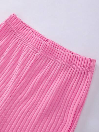 SHEIN ChillGRL طقم ملابس للمراهقات 3قطع لون وردي: جاكيت بياقة منقوشة بأكمام طويلة و تيشيرت رقبة عالية أكمام طويلة و بنطال واسع الساق قطعة واحدة