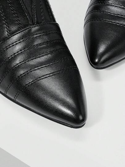 Mnmlis بوت الكاحل ذات الكعب العالي والأصبع المدبب المبطنة للنساء، أنيقة وعصرية