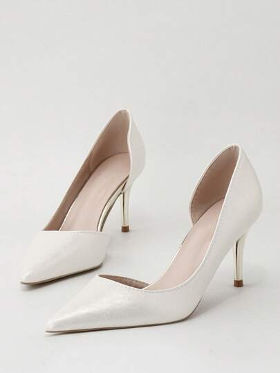 أحذية كعب عالي نسائية موضة خريف/شتاء 2025 ذات أصبع مدبب وجوانب مفرغة، جذابة وممشوقة الشكل، كعب رفيع أنيق