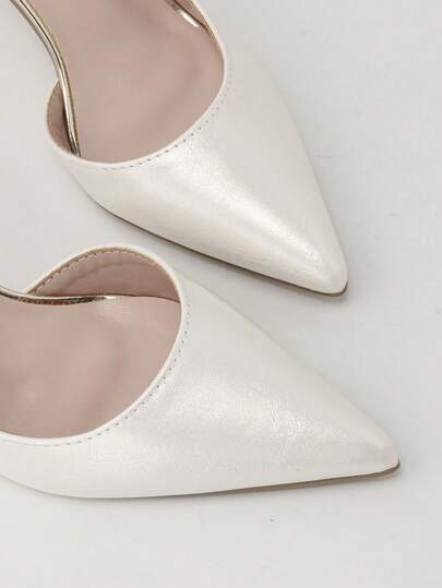 أحذية كعب عالي نسائية موضة خريف/شتاء 2025 ذات أصبع مدبب وجوانب مفرغة، جذابة وممشوقة الشكل، كعب رفيع أنيق