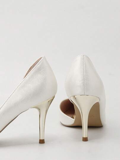 أحذية كعب عالي نسائية موضة خريف/شتاء 2025 ذات أصبع مدبب وجوانب مفرغة، جذابة وممشوقة الشكل، كعب رفيع أنيق