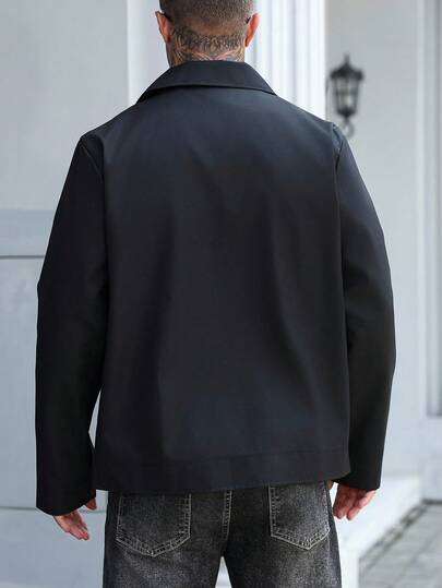 Manfinity Homme سترات وسترات رجالية لحفلة هالوين، جاكيت رجالية مرصعة بالراين ستون، جاكيت رجالية مرصعة بالمسامير، جاكيت رجالية مزينة، جاكيت رجالية بأزرار معشقة، جاكيت رجالية مرصعة بالراين ستون والمسامير