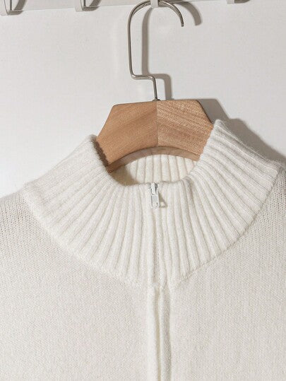 SHEIN Clasi بدلة كاجوال للمرأة البدينة تتكون من كارديجان محبوك بأكمام طويلة وسحاب أمامي وبنطال محبوك واسع، مناسبة للخريف والشتاء