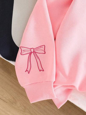 Sparklyn 1 قطعة جاكيت بسحاب وكابور طويل الأكمام للبنات، مزين بطرز الفراشة على الظهر والأكمام