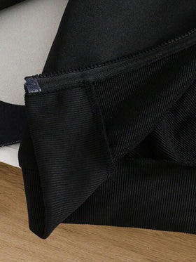 Sparklyn 1 قطعة جاكيت بسحاب وكابور طويل الأكمام للبنات، مزين بطرز الفراشة على الظهر والأكمام