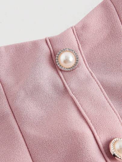 SHEIN MOD تنورة أنيقة ذات خصر عالي وجرس مزينة بالخرز الاصطناعي بطراز قصر أنيق، مناسبة للأسلوب الكولومبي، المواعيد، الحفلات، المناسبات، حفلات الشاي، ملابس أعياد الميلاد