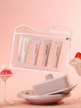 SHEGLAM مجموعة العناية بالشفاه المرطبة Crystal Glaze مرطب شفاف للعناية بالشفاه مرطب شفاف مائي للعناية بالشفاه مرطب يقلل من الخطوط الدقيقة في الشفاه مكياج الشفاه روج تنت أرواج علامة تجارية جمال مكياج ميكب مستحضرات تجميل للنساء الفتيات مثالي لفصل الشتاء الر