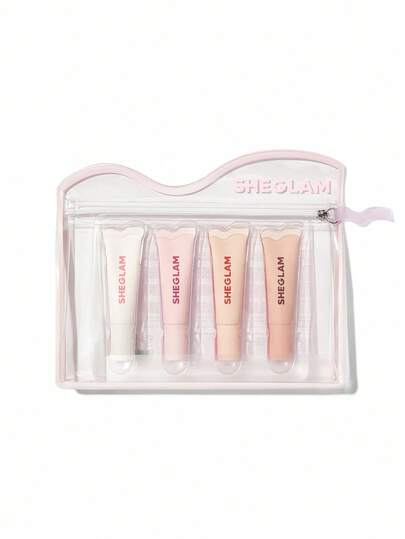 SHEGLAM مجموعة العناية بالشفاه المرطبة Crystal Glaze مرطب شفاف للعناية بالشفاه مرطب شفاف مائي للعناية بالشفاه مرطب يقلل من الخطوط الدقيقة في الشفاه مكياج الشفاه روج تنت أرواج علامة تجارية جمال مكياج ميكب مستحضرات تجميل للنساء الفتيات مثالي لفصل الشتاء الر