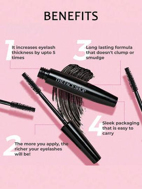 The Face Shop ماسكارا فريشيان 02 مكثفة، مقاومة للماء والعرق، مطولة وطويلة الأمد، سهلة الاستخدام، مكياج العين، مستحضرات تجميل كورية، 7 جرام / 0.25 أونصة