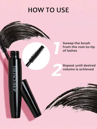 The Face Shop ماسكارا فريشيان 02 مكثفة، مقاومة للماء والعرق، مطولة وطويلة الأمد، سهلة الاستخدام، مكياج العين، مستحضرات تجميل كورية، 7 جرام / 0.25 أونصة