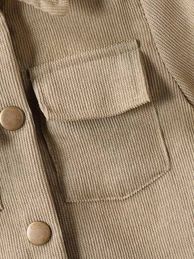 SHEIN طقم ملابس علوية كم طويل وبنطلون لون أساسي بسيط للأطفال الرضع الصبيان
