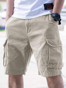 Manfinity Homme شورتات كاجوال فضفاضة للرجال في الصيف ذات جيوب على الجوانب وجيب معلق بطية على الجانب