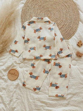 Vintaside Kids طقم بنطلون وقميص كاجوال طويل الأكمام للأطفال الصبيان، مريح للارتداء في المنزل أو التخييم، مناسب لفصل الخريف، عملي وأنيق للاستخدام في الأنشطة الخارجية أو المنزلية
