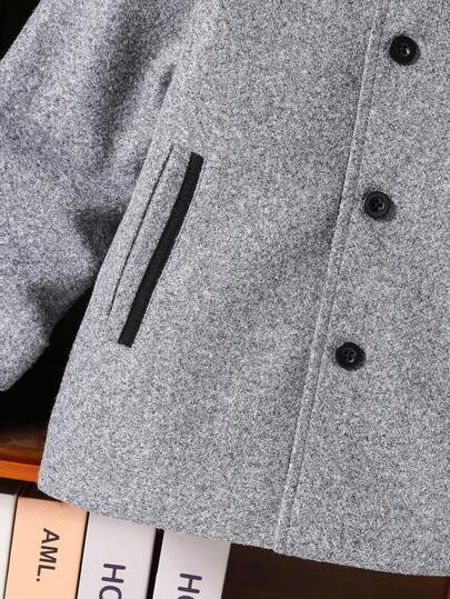 SHEIN معطف أطفال أمامي بأزرار بدون تي شيرت