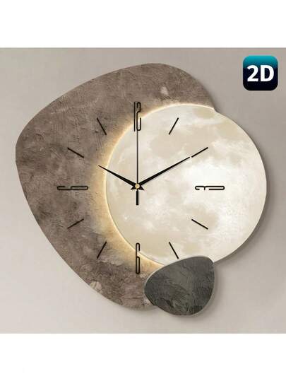 ساعة حائط حديثة فاخرة صامتة، بدون إضاءة، تعمل بحركة كوارتز، تصميم خشبي غير متماثل، تعمل بالبطارية (البطاريات غير مشمولة)، مناسبة لديكور المنزل والمطبخ والغرفة والمقهى وغرفة الموسيقى، هدية عيد الميلاد وهدية رأس السنة وهدية للأصدقاء
