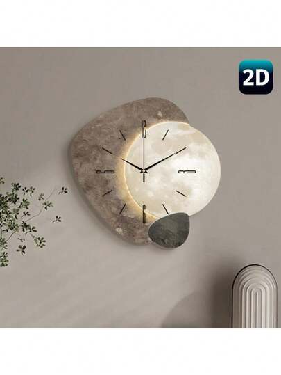 ساعة حائط حديثة فاخرة صامتة، بدون إضاءة، تعمل بحركة كوارتز، تصميم خشبي غير متماثل، تعمل بالبطارية (البطاريات غير مشمولة)، مناسبة لديكور المنزل والمطبخ والغرفة والمقهى وغرفة الموسيقى، هدية عيد الميلاد وهدية رأس السنة وهدية للأصدقاء