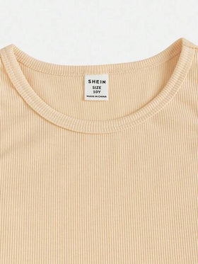 SHEIN مجموعة مكونة من 3 قطع للفتيات المراهقات: هوديي بسحاب بني، صدرية مضفرة، وتنورة منقوشة بنمط المربعات، ملابس مدرسية/يومية كاجوال، مناسبة للخريف/الشتاء