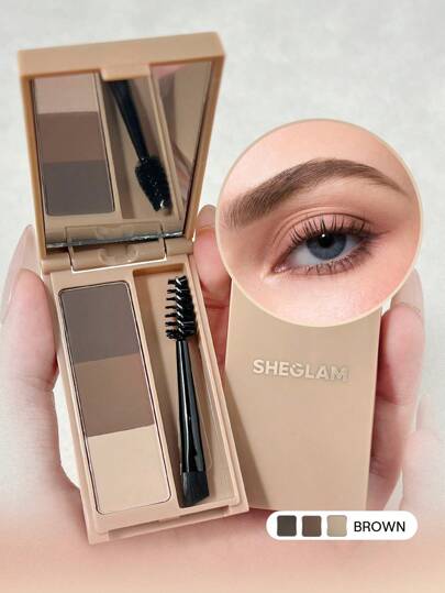 SHEGLAM Puff علبة ظلال الحواجب-Brown محدد علامة تجارية جمال مكياج ميكب مستحضرات تجميل للنساء الفتيات مثالي لفصل الصيف الربيع مثالي ل- Y2K أزياء أنيقة عيد الأم هدية حفلة جاهز أفضل لون