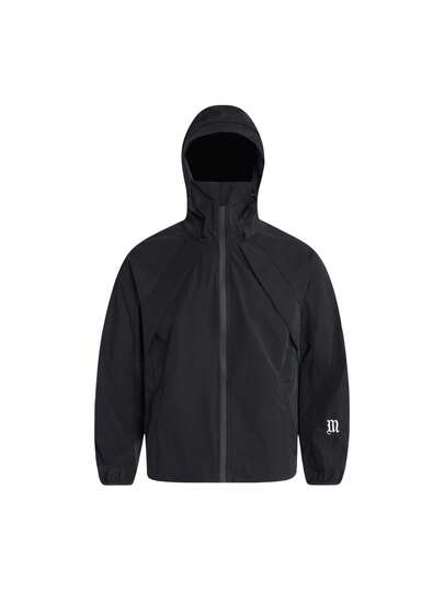 MT99 جاكيت رياح عملية بنمط الشارع العالي باللون الأسود، جاكيت هوديي يونيسكس للشارع